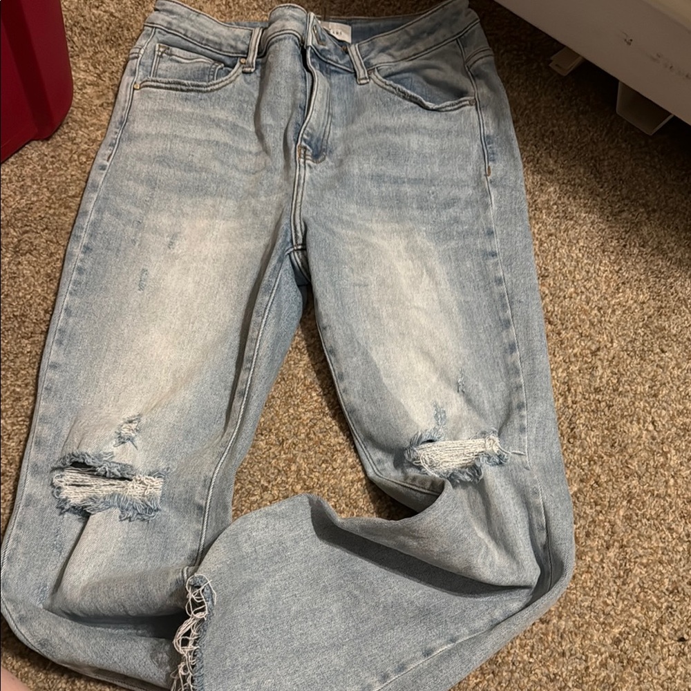 Light‎ Blue Distressed Women's Jeans